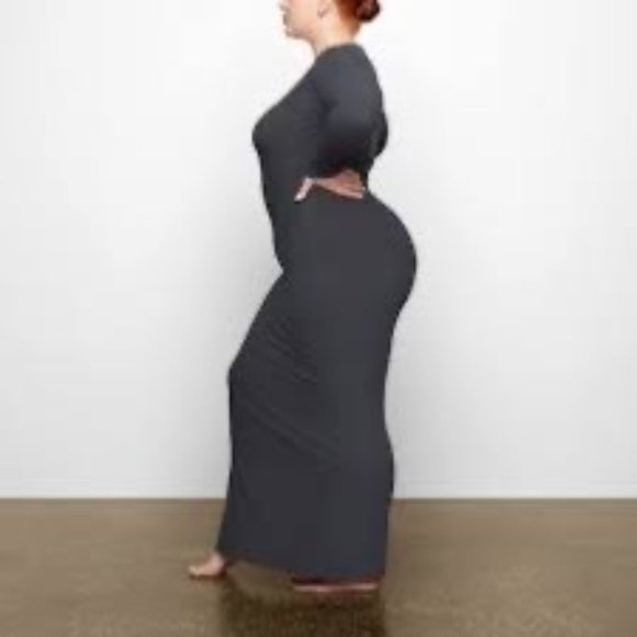 SKIMS Dark Gray/Graphite Soft Lounge Maxi Dress Sz XL NWOT - Picture 9 of 12